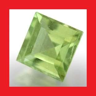CHRYSOBERYL - LEMON GREEN SQUARE FACET - 0.800cts