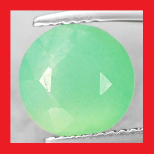 CHRYSOPRASE - LIGHT GREEN ROUND FACET - 1.09cts