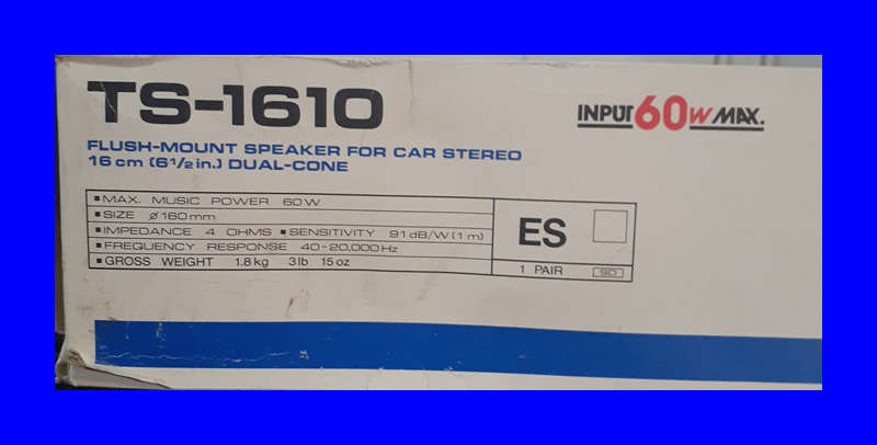 PIONEER VINTAGE TS-1610 CAR STEREO SPEAKERS - IN ORIGINAL SEALED PACKAGING