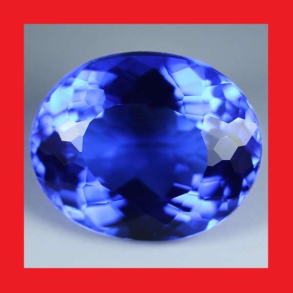 QUARTZ - TANZANITE BLUE OVAL FACET - 17.43cts