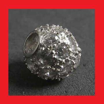 Solid White Gold Gem Encrusted Glitter Ball