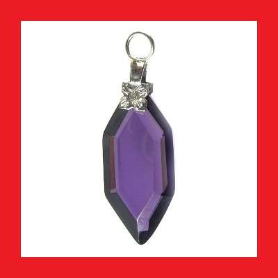 PURPLE CUBIC ZIRCONIUM PENDANT WITH .925 STERLING SILVER BAIL.