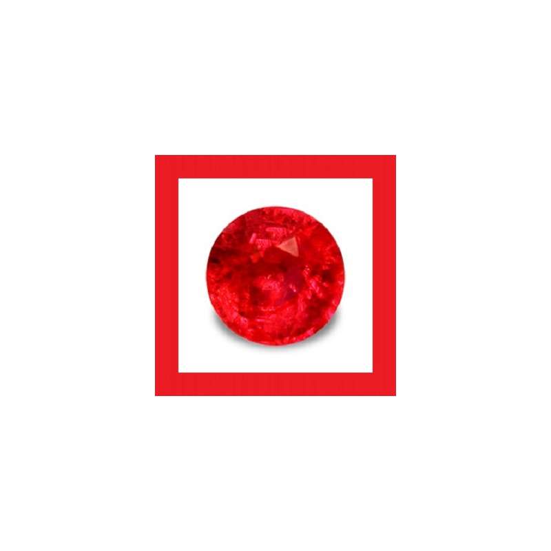 RUBY (MYANMAR) - NICE PIGEON BLOOD RED ROUND CUT - 0.130cts