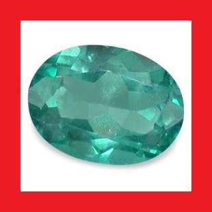 TOPAZ - TEAL GREEN OVAL FACET - 1.465cts