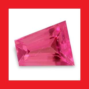 TOURMALINE - ORANGY PINK TAPERED BAGUETTE CUT - 0.135cts