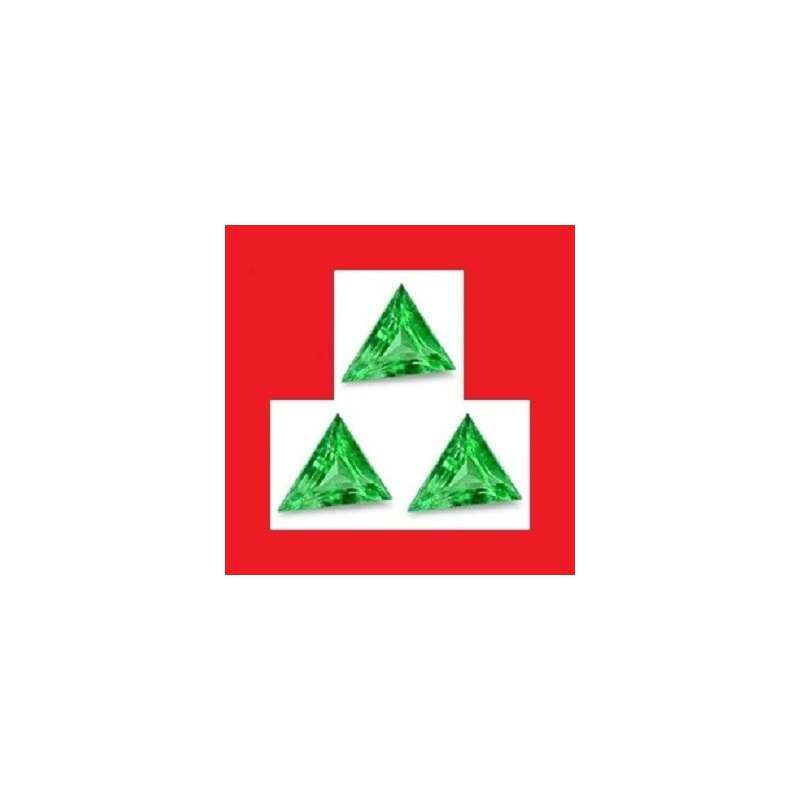 TSAVORITE - FINE EMERALD GREEN TRIANGLE CUT - 0.09cts {PARCEL OF 3}