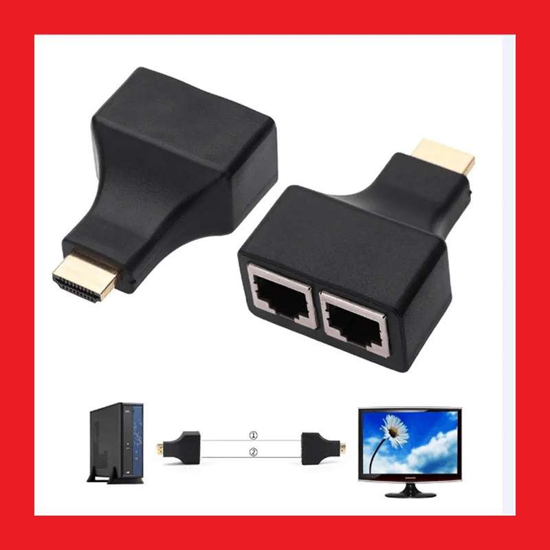 HDMI Signal Extender Adapter Set Using RJ-45 Cables