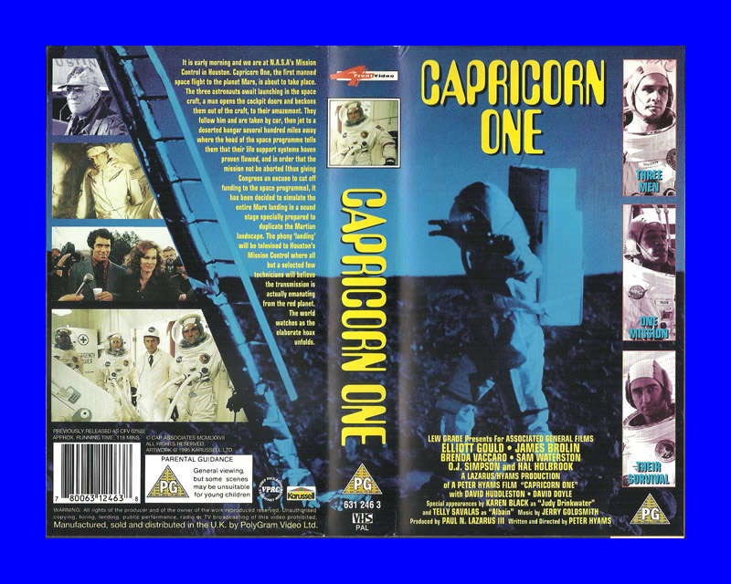 VHS CASSETTE  -  CAPRICORN ONE (GOULD, BROLIN, VACCARO)