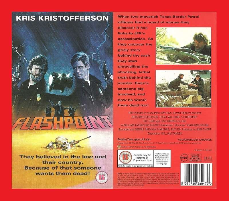 VHS CASSETTE  -  FLASHPOINT (KRIS KRISTOFFERSON)