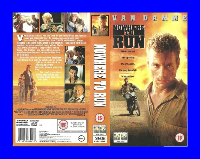 VHS CASSETTE  -  NOWHERE TO RUN (VAN DAMME)
