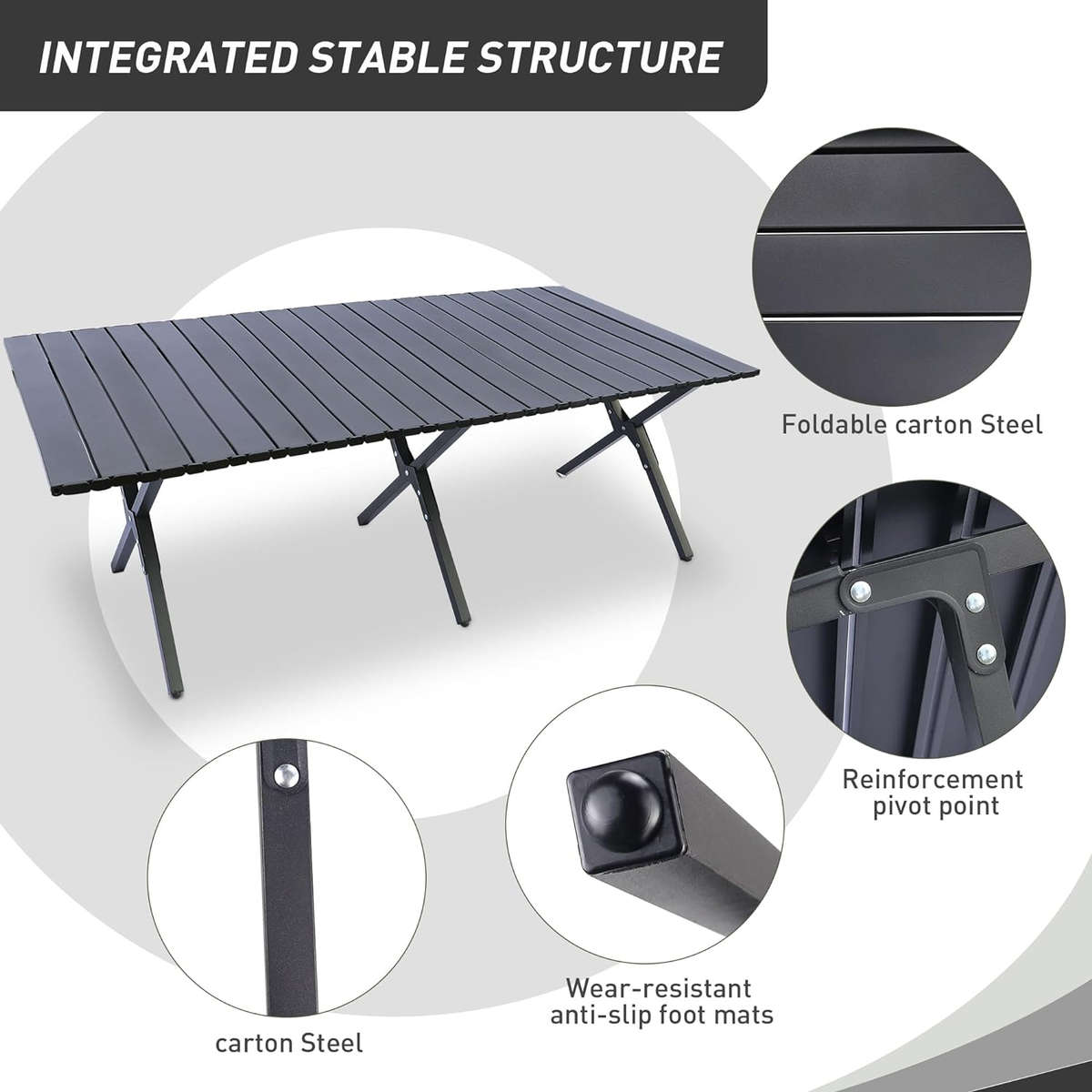 CampsBerg - Large Compact Camping Table - 120cm