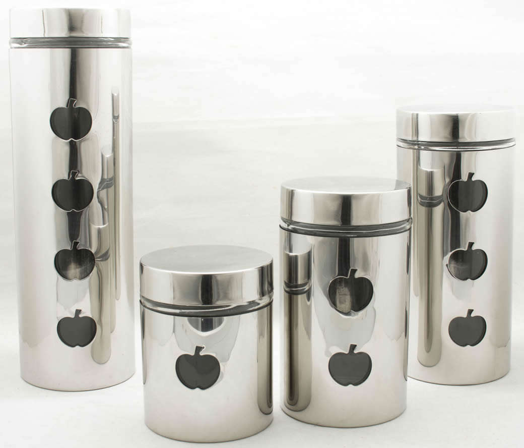 4 Pcs Canister Set - Apple Design