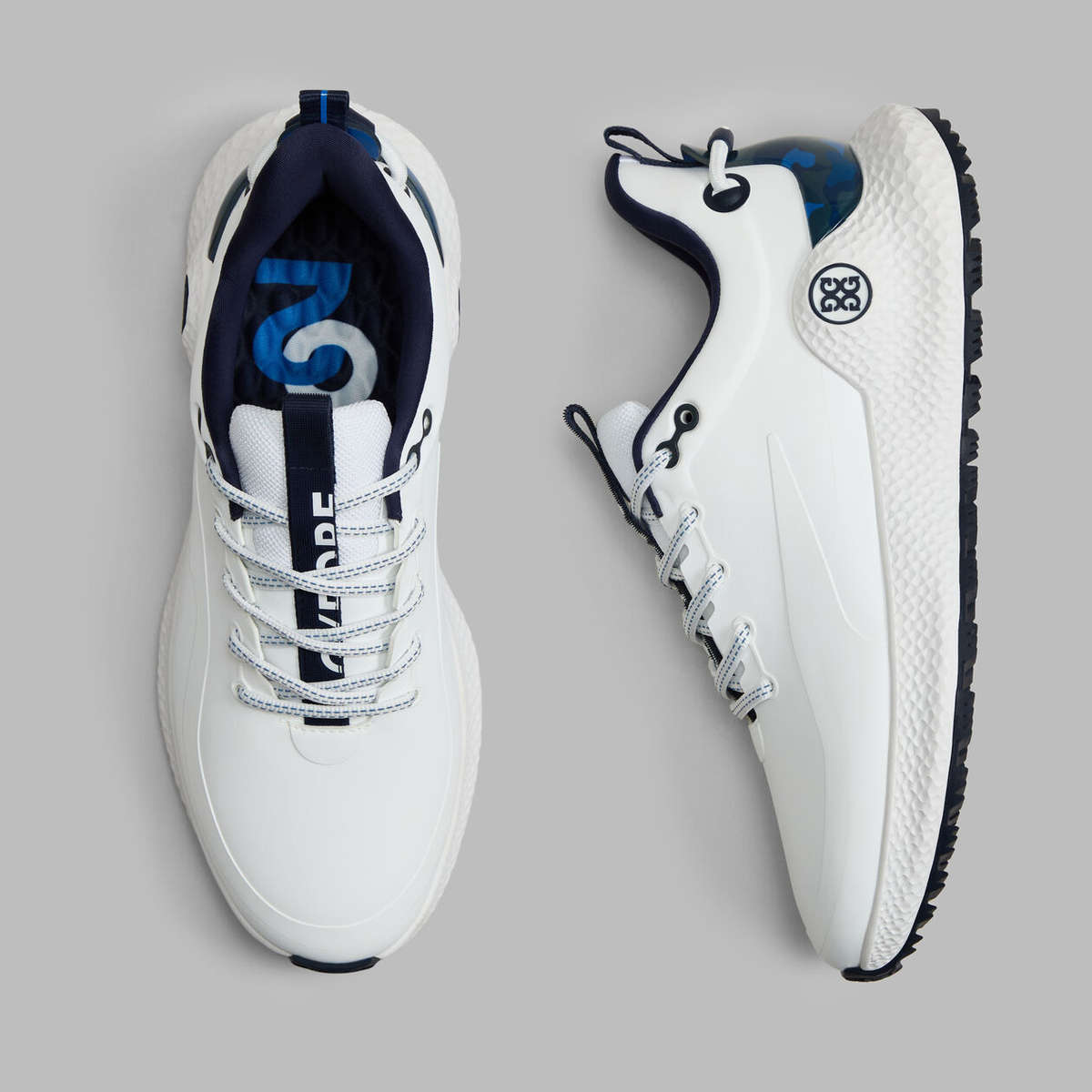 G/Fore MG4 + O2 Camo Accent Snow/Twilight Golf Shoe UK 11.5