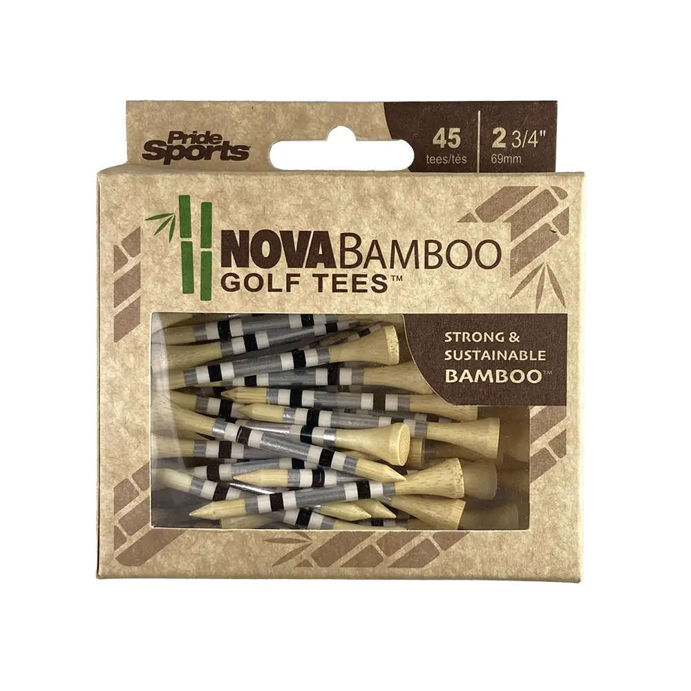 Nova Bamboo Tees - 2 3/4" - 45ct -Silver/White/Black Stripe