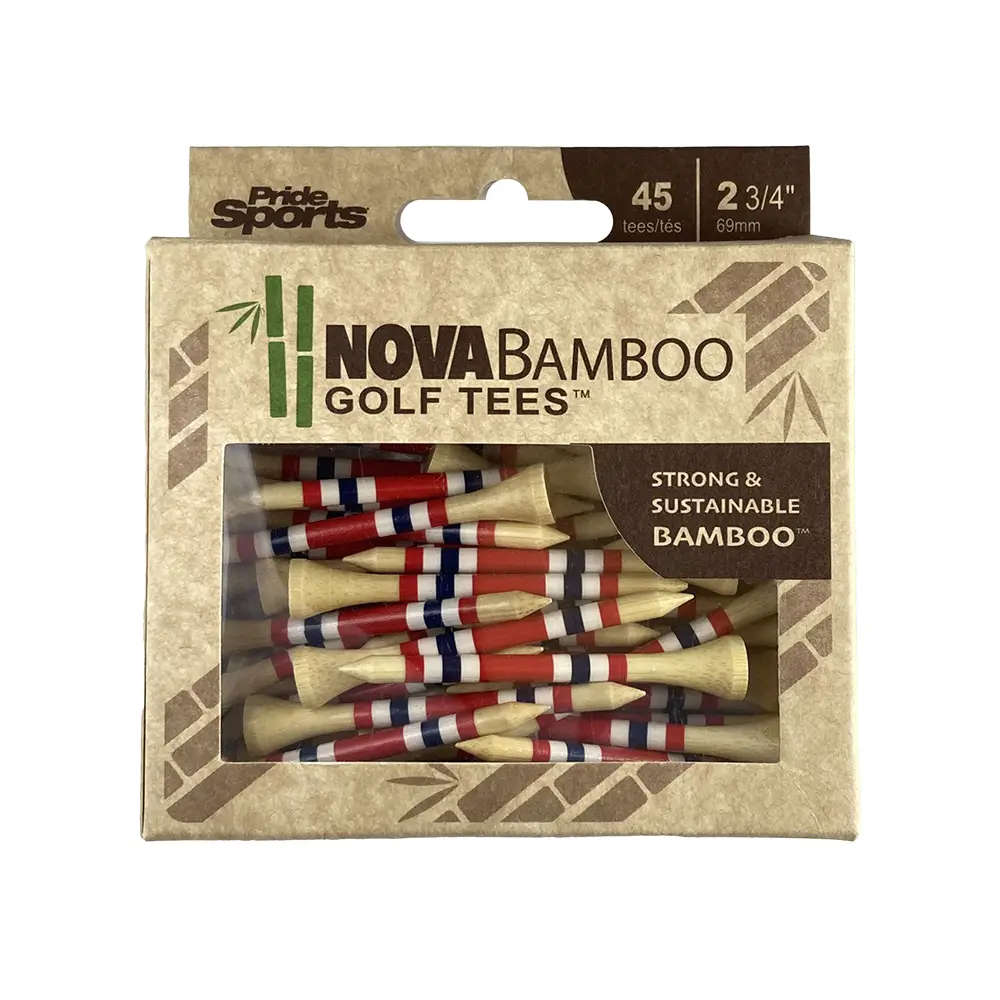 Nova Bamboo Tees - 2 3/4" - 45ct -Red/White/Blue Stripe