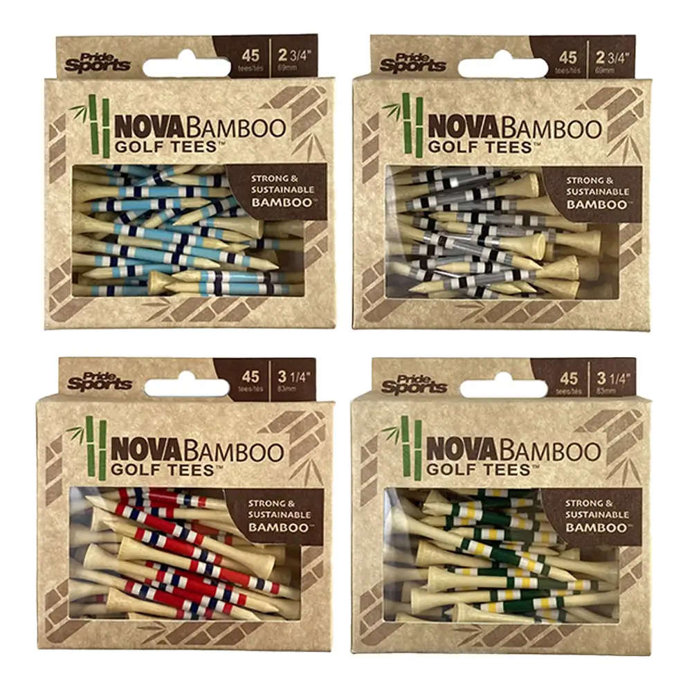 Nova Bamboo Tees - 2 3/4" - 45ct -Red/White/Blue Stripe