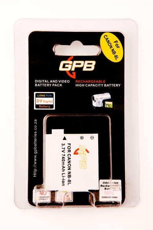 GPB Canon NB-8L Rechargeable Digital Camera Battery