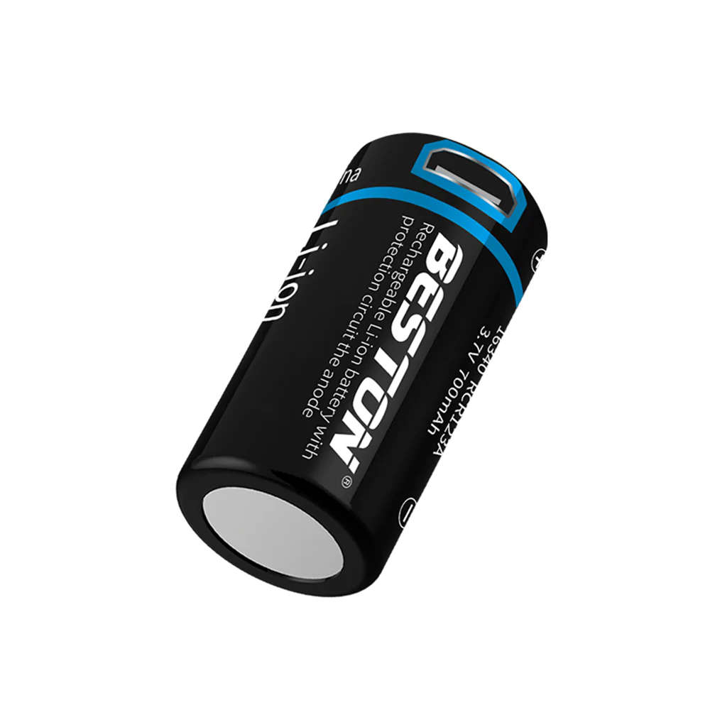 Beston CR123A 3.7v 700mAh 2600mWh Li Ion Micro USB Rechargeable Batteries x 2