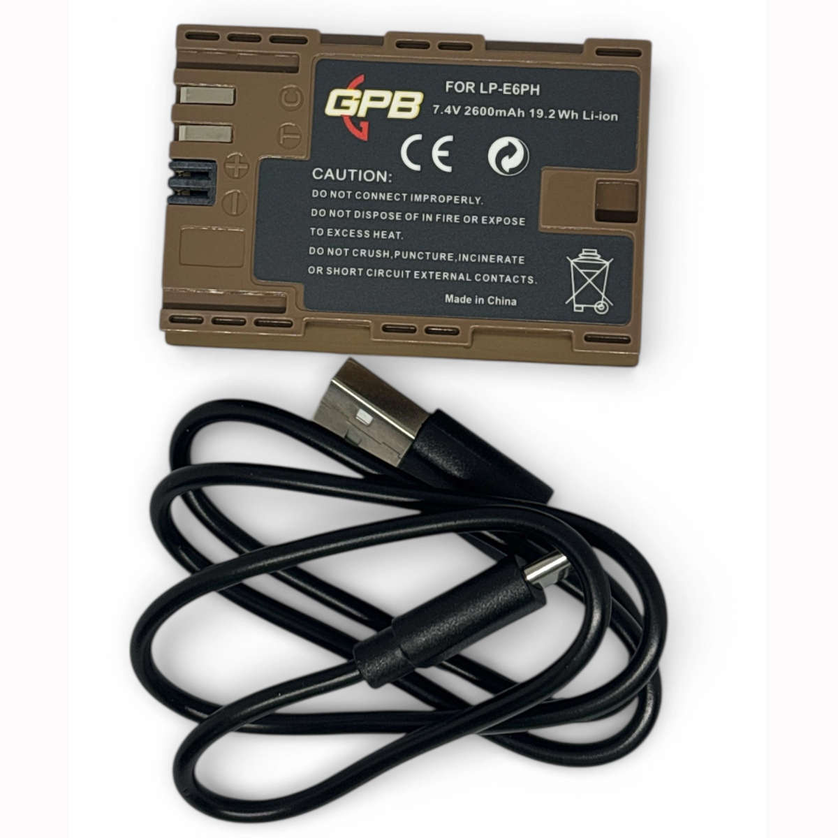 GPB LP-E6PH Lithium-Ion  USB 2600mAh Camera Battery for Canon Cameras