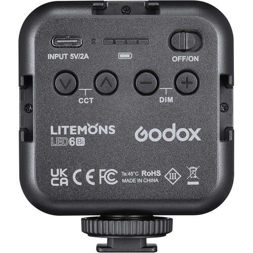 Godox LED6Bi Litemons Bi-Colour Pocket-Size LED Video Light (3200 to 6500K)