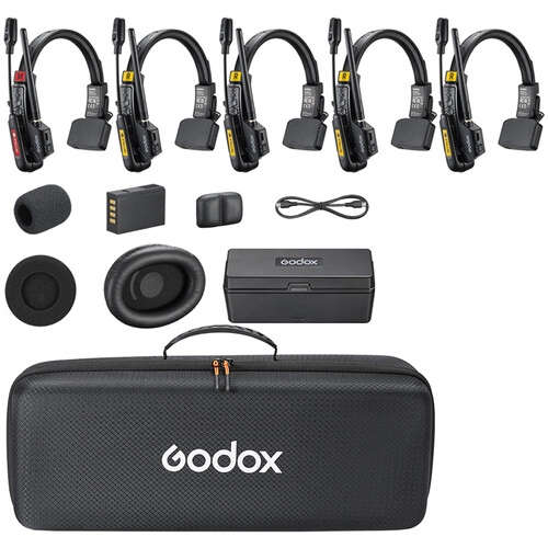 Godox SkyTalk Air 5S Full-Duplex Wireless Intercom System (5 Headsets)
