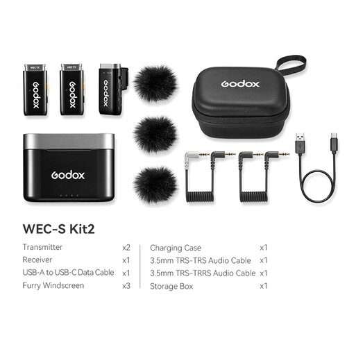 Godox WEC-S 2-Person Wireless Microphone System for Sony Cameras (2.4 GHz)