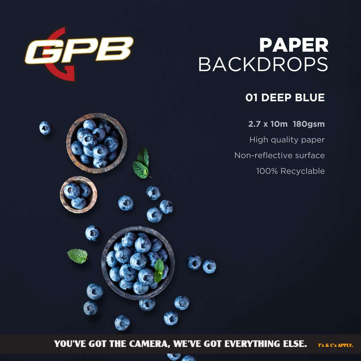 Paper Backdrop Deep Blue (2.7 x 10m)