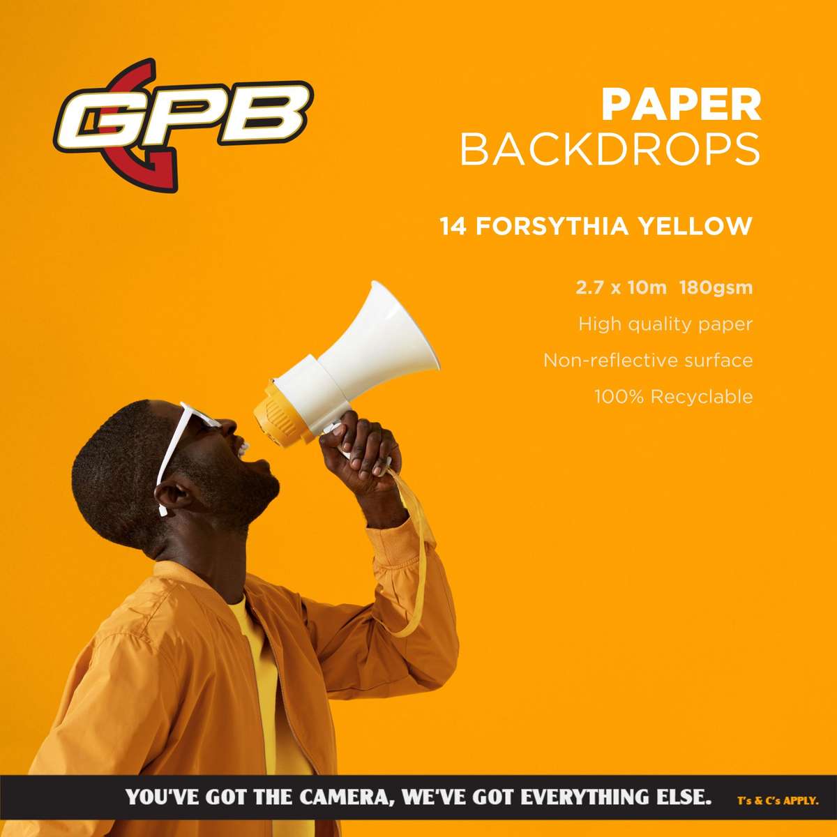 Paper Backdrop Forsythia Yellow (2.7 x 10m)