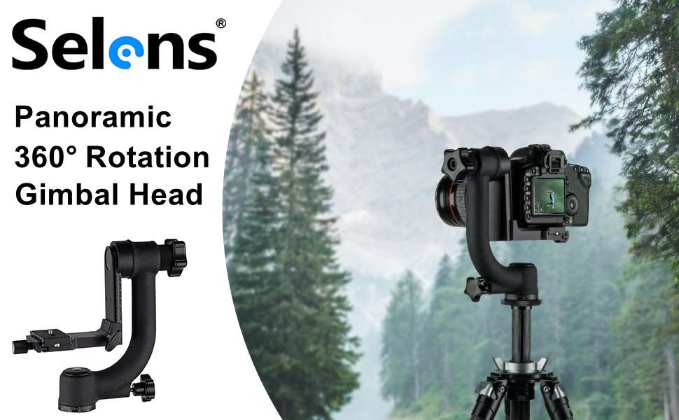 Selens 360 Degree Tripod Gimbal Head for DSLR Cameras