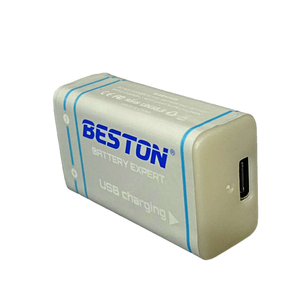 Beston 9V 1000mAh USB Rechargeable Lithium-Ion Battery
