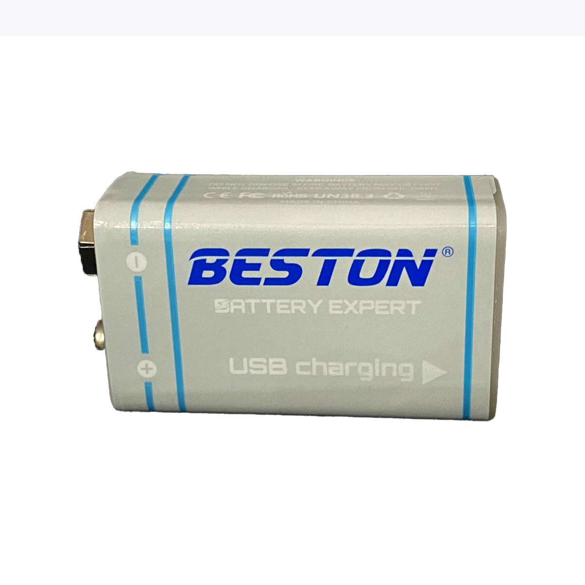 Beston 9V 1000mAh USB Rechargeable Lithium-Ion Battery