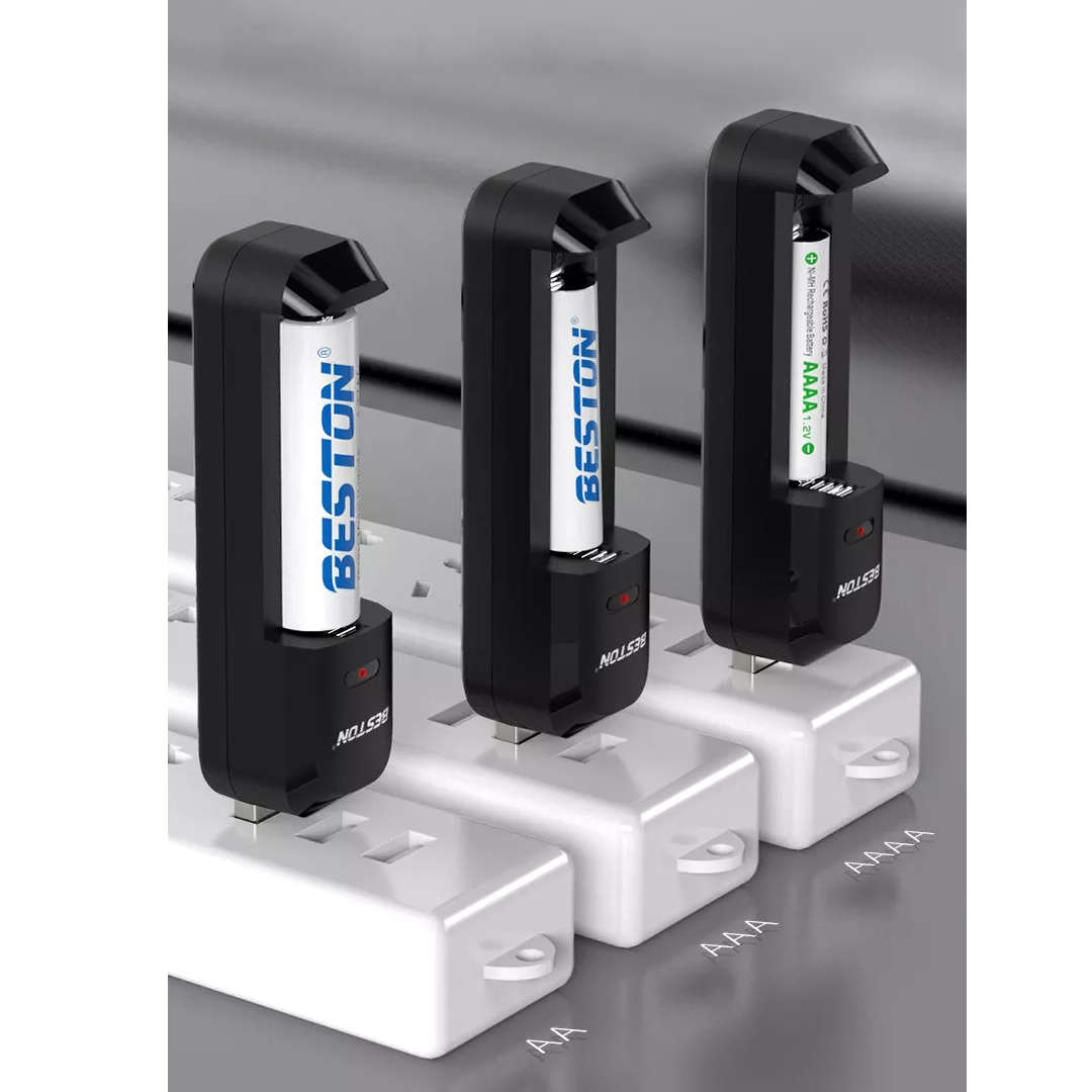 Beston C8018B 2 Pcs 400mAh 1.2V AAAA Rechargeable Battery With USB Charger Combo