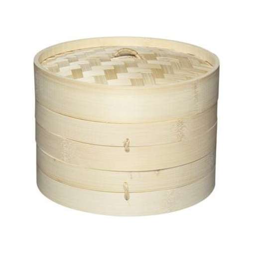KitchenCraft World of Flavours Oriental Medium Two Tier Bamboo Steamer and Lid