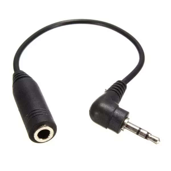 90 Degree Male 2.5mm Jack to 3.5mm Jack Female Adapter