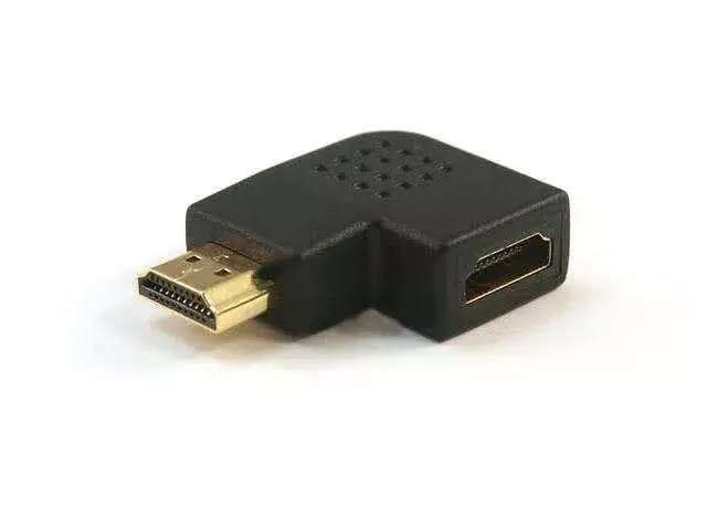 HDMI Port Saver RIGHT ANGLE 270 Degree - HDMI Male to Female Adapter - Vertical Flat Right