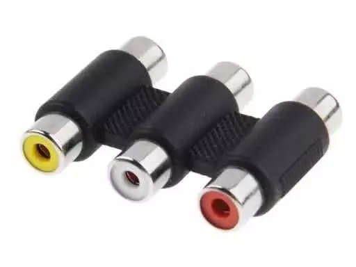 3 RCA Coupler / Joiner - 3 x RCA Female to 3 x RCA Female Socket Adapter