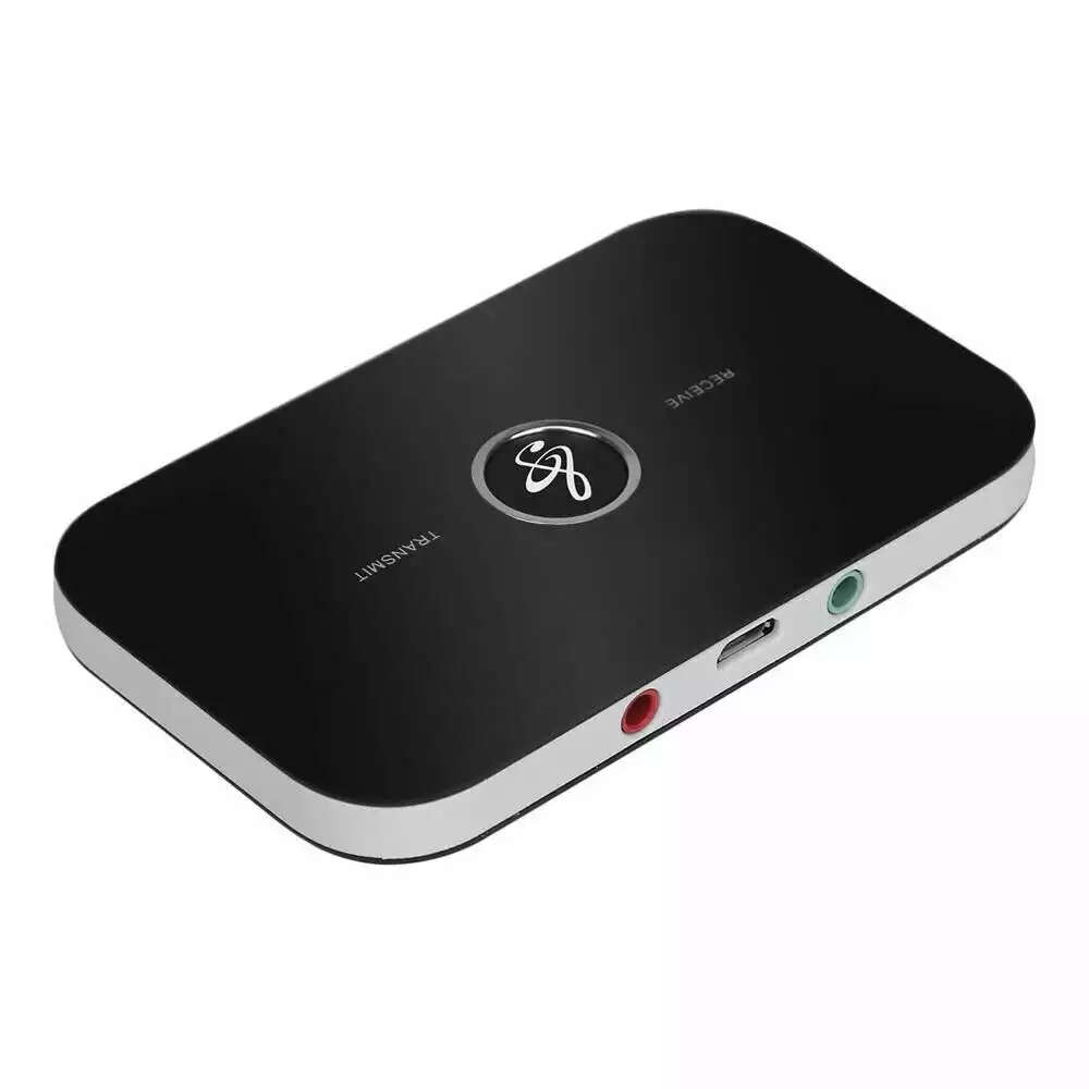 2-in-1 Bluetooth Audio Transmitter or Receiver | 3.5mm Wireless Audio Adapter | Built-in Recharge...