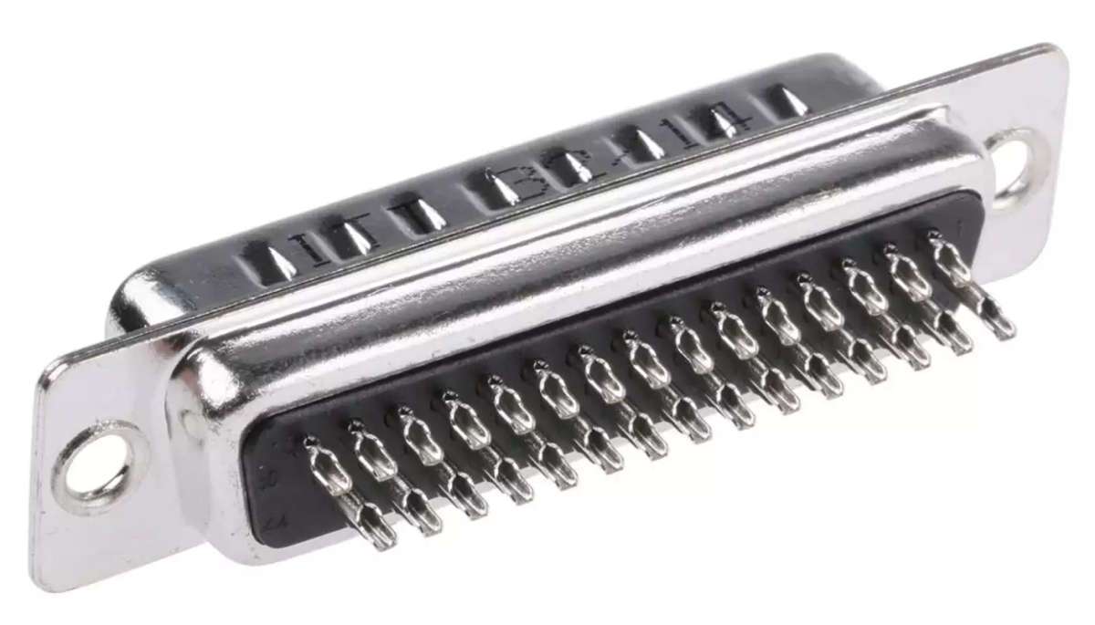 Male D Sub 44 pin Solder Connector | High Density | FCI Panel Mount (NO Casing)