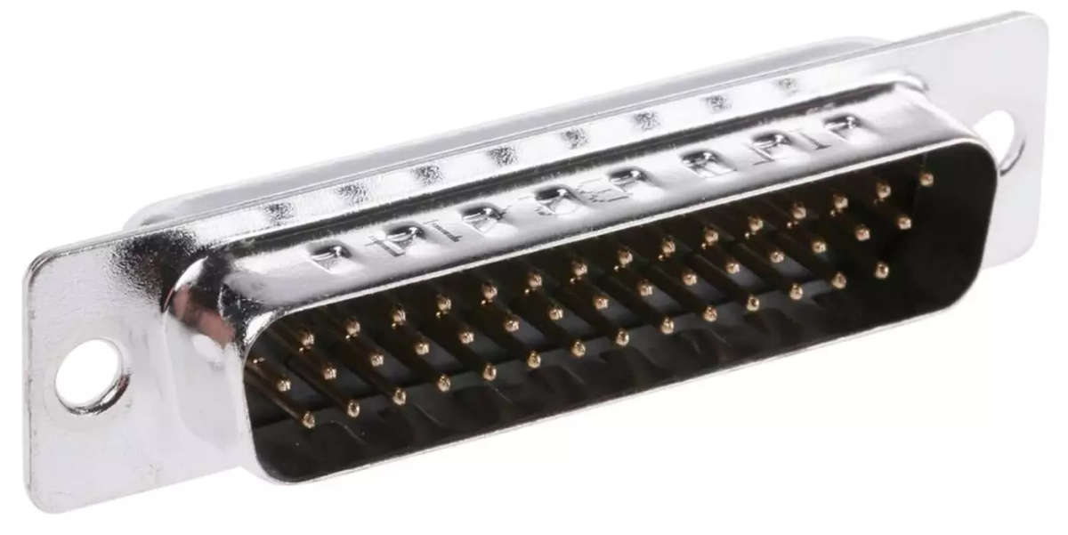 Male D Sub 44 pin Solder Connector | High Density | FCI Panel Mount (NO Casing)