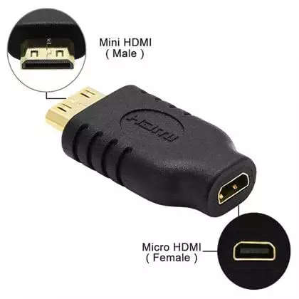 Female Micro HDMI to Mini HDMI Male Adapter