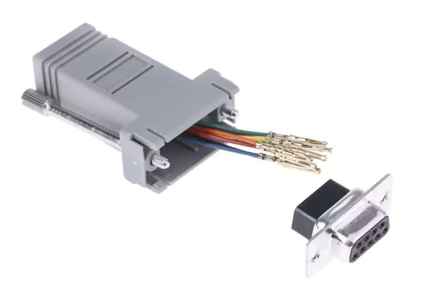 Male (or Female) 9 pin RS232 over CAT6 | Serial DB9 to RJ45 Adapter