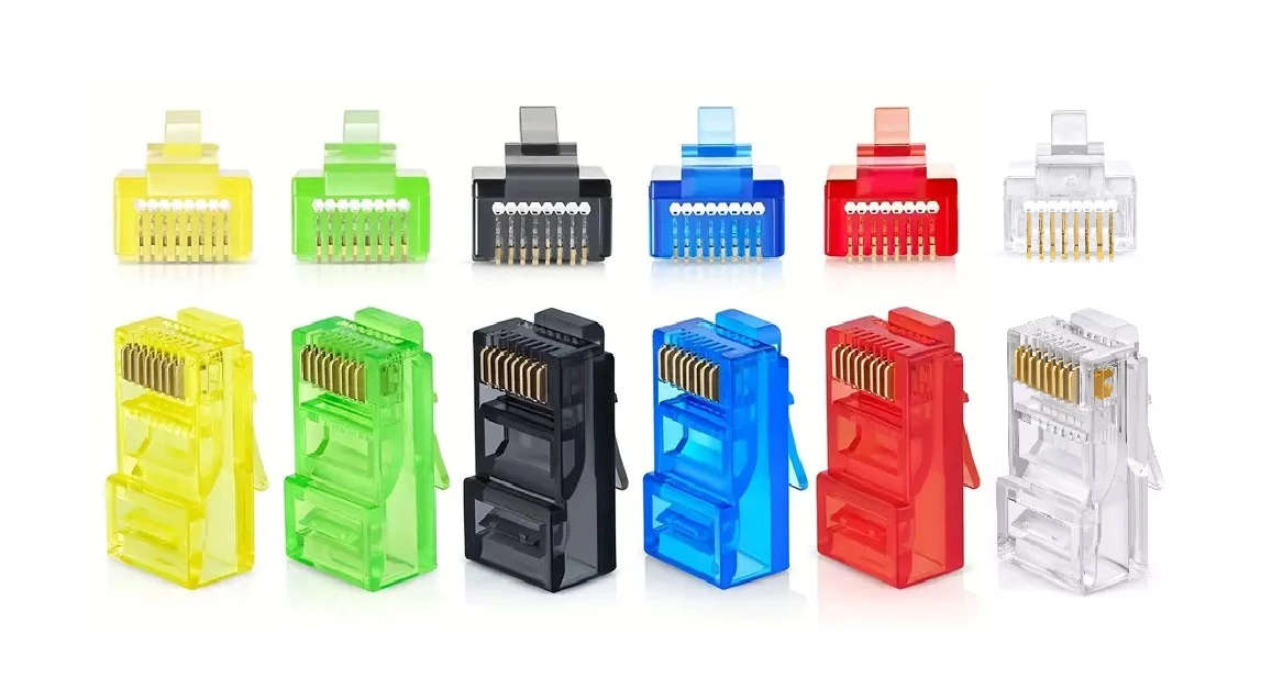 Unshielded eZ RJ45 CAT6/CAT7 Network Cable Connector + Rubber Boot | Push Through Crimp Connector