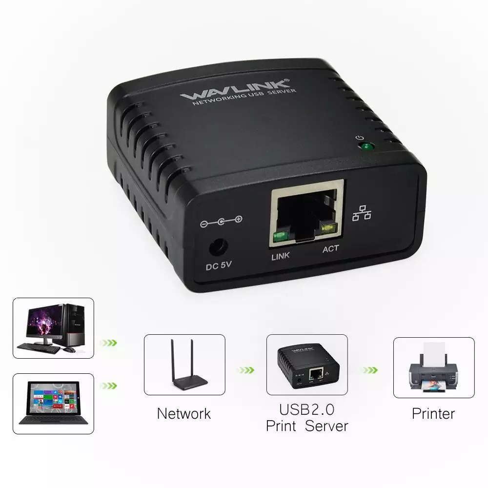 Wavlink USB over IP / Network for Remote USB Printing / Webcam / USB Storage / USB Keyboard / Mouse