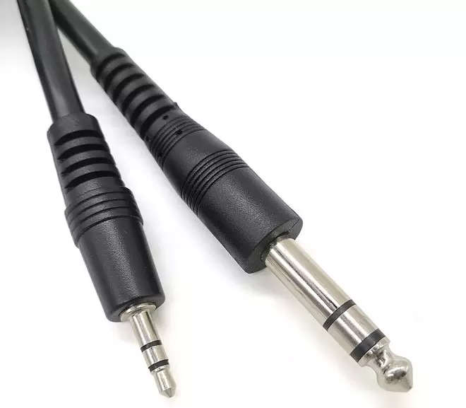 Variable Length Male Stereo 6.35mm Aux Jack to Male 3.5mm Aux Jack Cable