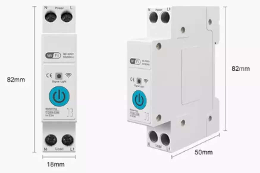 Up to 63A (variable Trip Limit) WIFI Smart Breaker with optional Energy Monitoring | Tuya or Ewelink