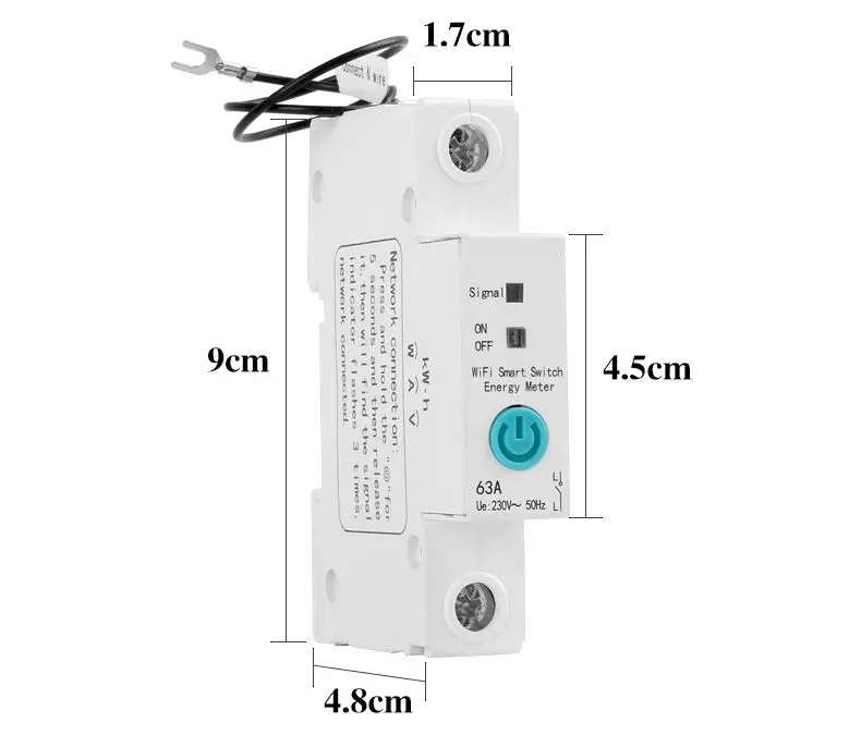 Up to 63A (variable Trip Limit) WIFI Smart Breaker with optional Energy Monitoring | Tuya or Ewelink