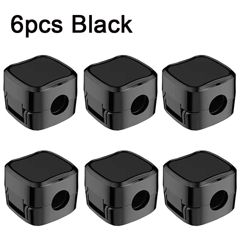 6-Pack Stick-on Magnetic Cable Clip | Cable Organizer for Home/Office/Desk | Black