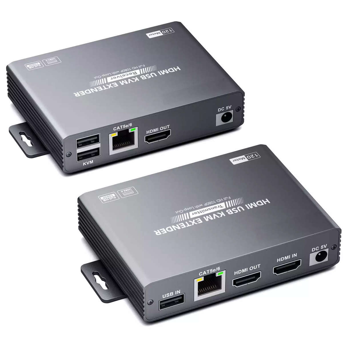 120 Meter 4K UltraHD HDMI KVM Extender over CAT6 | Loop out | Zero Latency (Keyboard, Video, Mouse)