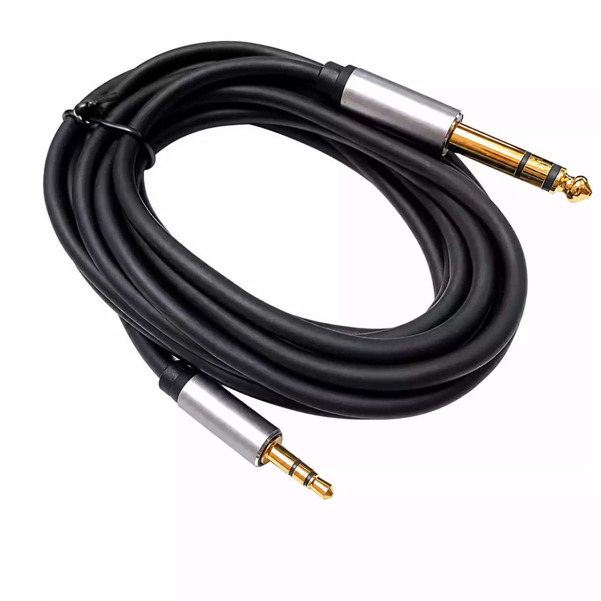 Variable Length Male Stereo 6.35mm Aux Jack to Male 3.5mm Aux Jack Cable