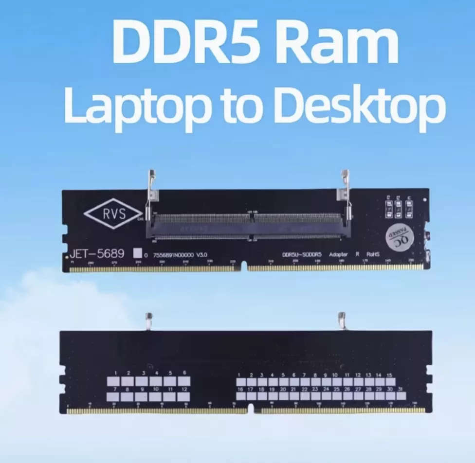 DDR5 and DDR4 Laptop to Desktop Memory Adapter | SO-DIMM to DIMM adapter
